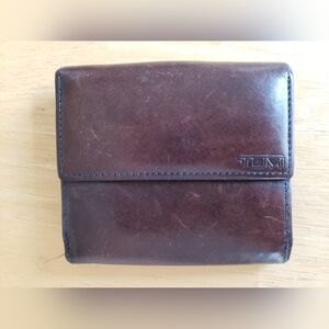 Tumi Distressed snap closure wallet with coin pocket